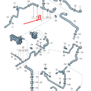 SKODA SUPERB MK2 3T Engine Coolant Hose 1K0122449E ORIGINAL