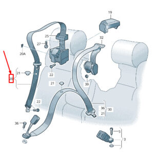 SKODA OCTAVIA 5E MK3 Rear Seatbelt 5EF857447 RAA 5EF857447RAA ORIGINAL
