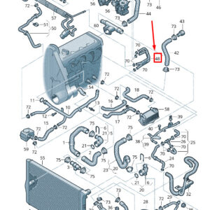 SKODA SUPERB MK2 3T Engine Coolant Hose 1K0122447T ORIGINAL