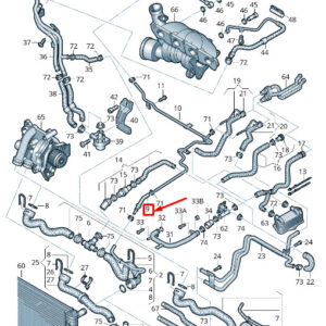 SKODA SUPERB MK2 3T Engine Coolant Hose 06J122447 ORIGINAL