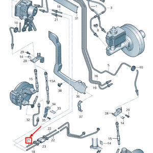 SKODA YETI 5L Front Right Brake Line RHD 1K2614726D ORIGINAL