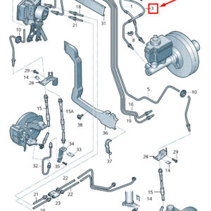 SKODA SUPERB MK2 3T Brake Pipe RHD 1K2614740A ORIGINAL