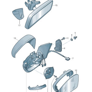 SKODA OCTAVIA 5E MK3 Front Right Side Wing Mirror LHD 5E1857508AN ORIGINAL