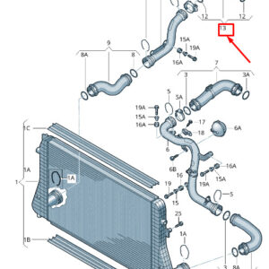 SKODA SUPERB MK2 3T Intercooler Pressure Hose 1K0145828F ORIGINAL