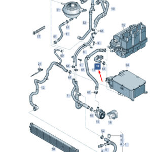 SKODA SUPERB MK3 Center Coolant Hose 3Q0121107A ORIGINAL
