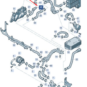 SKODA SUPERB MK3 Coolant Hose 5Q0121073D ORIGINAL
