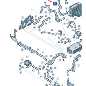 SKODA SUPERB MK3 Coolant Hose With Valve 3Q0122157AQ ORIGINAL