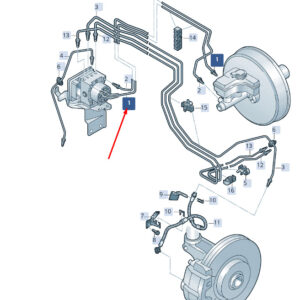 SKODA SUPERB MK3 Brake Cyl. To Hydraulics Brake Pipe LHD 3Q1614739 ORIGINAL