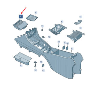 SKODA SUPERB MK3 Console Front Stowage Compartment 3V1863077B1QB ORIGINAL