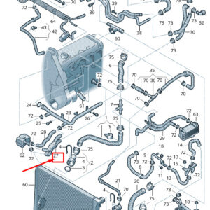 SKODA SUPERB MK2 3T Engine Coolant Hose 3C0121086AA ORIGINAL