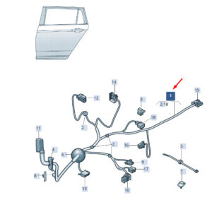 SKODA SUPERB MK3 Rear Left Door Wiring 3V0971693AE ORIGINAL