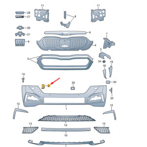 SKODA OCTAVIA MK4 Front Bumper Tow Hitch Cover 5E3807241A ORIGINAL