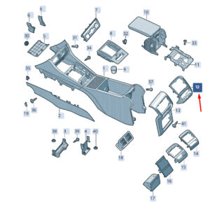 SKODA SUPERB MK3 Console Rear Carrier 3V0863617ARYP ORIGINAL