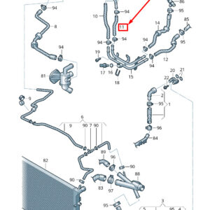 SKODA RAPID NH Engine Coolant Hose 6R0121059B ORIGINAL