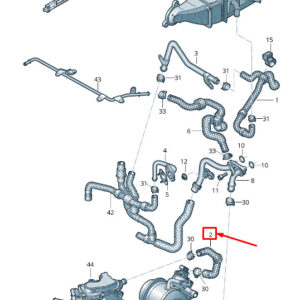 SKODA RAPID NH Engine Coolant Hose 6C0122157R ORIGINAL