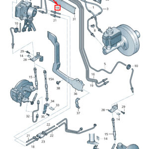 SKODA SUPERB MK2 3T Front Left Brake Line RHD 3T2614725B ORIGINAL