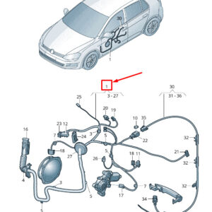 SKODA OCTAVIA 5E MK3 Front Right Door Wiring Harness RHD 5E2971120DD ORIGINAL