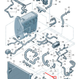 SKODA SUPERB MK2 3T Engine Coolant Hose 1K0121051G ORIGINAL
