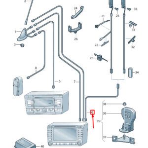 SKODA OCTAVIA 5E MK3 Roof Aerial Cable 5E9035723P ORIGINAL