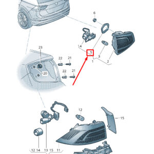 SKODA KAMIQ Rear Right Taillight Seal 657945198 ORIGINAL