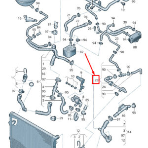 SKODA SUPERB MK2 3T Engine Coolant Hose 3C0122447BJ ORIGINAL