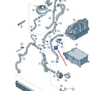 SKODA SUPERB MK3 Center Coolant Hose Pipe 3Q0121108A ORIGINAL
