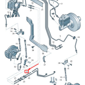 SKODA SUPERB MK2 3T Rear Right Brake Line 3T0614742A ORIGINAL