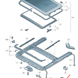 SKODA SUPERB MK2 3T Center Roof Frame Retaining Spring 7L6877975 ORIGINAL
