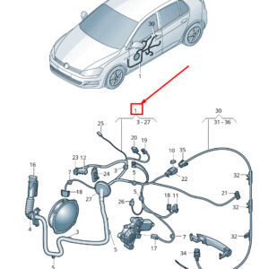 SKODA OCTAVIA 5E MK3 Front Left Door Wiring LHD 5E1971120G ORIGINAL