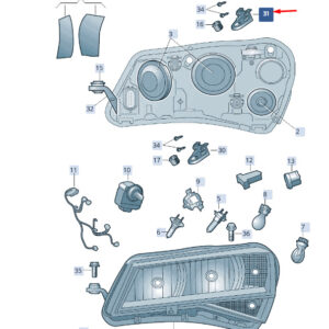 SKODA SUPERB MK3 Right Headlamp Upper Securing Element 3V0998226A ORIGINAL