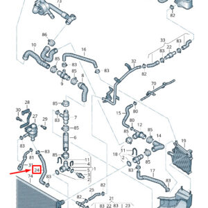 SKODA SUPERB MK2 3T Engine Coolant Hose 3C0121086AD ORIGINAL