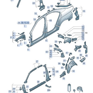 SKODA SUPERB MK3 Rear Left Gas Strut Reinforcement 3V5809665 ORIGINAL