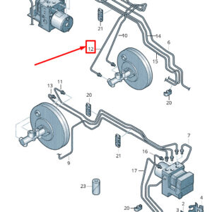 SKODA RAPID NH Brake Pipe LHD 6R1614740R ORIGINAL