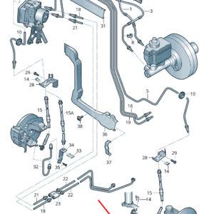 SKODA SUPERB MK2 3T Left Brake Hose Retainer 1K0611841E ORIGINAL