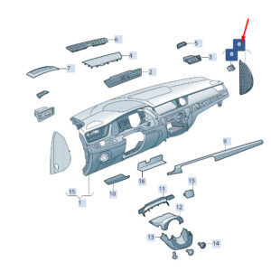 SKODA SUPERB MK3 Dashboard Right Side Cover Cap 3V0857504BND4 ORIGINAL