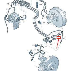SKODA OCTAVIA 5E MK3 Left Brake Line LHD 5Q1614725E ORIGINAL