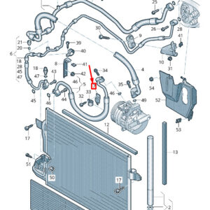 SKODA SUPERB MK2 3T A/C Refrigerant Hose Bracket 1K0820769G ORIGINAL