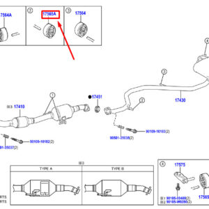 TOYOTA C-HR MK1 Exhaust Pipe Support 175650T040 ORIGINAL