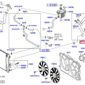 TOYOTA C-HR MK1 Engine Radiator Hose 165710Y121 ORIGINAL
