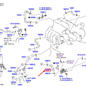 TOYOTA C-HR MK1 Engine Water By-Pass Hose 162670T160 ORIGINAL