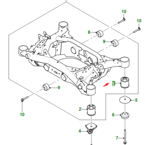 JAGUAR I-PACE X590 Rear Frame Rear Mounting Frame Bush J9D1113 ORIGINAL