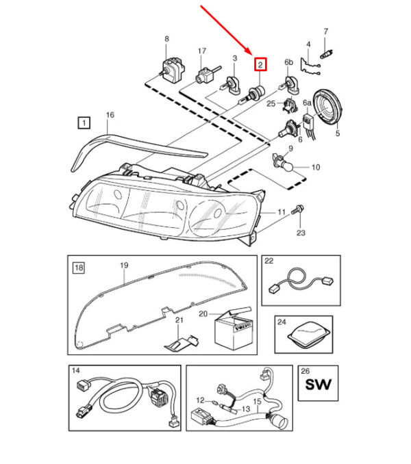 VOLVO V70 MK1 Headlight Bulb 8620487 ORIGINAL - Image 3