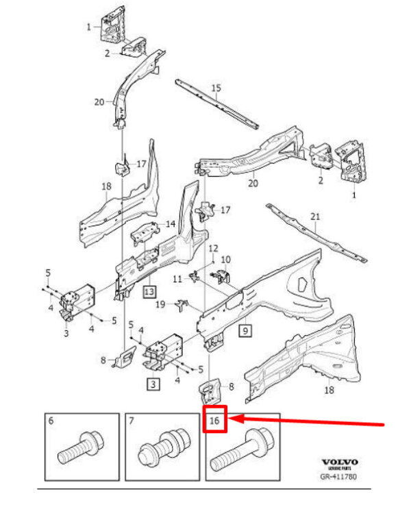 VOLVO S60 MK3 Front Sems Screw 30622564 ORIGINAL - Image 2