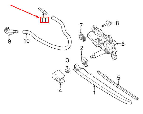 VOLVO V60 MK1 Rear Washer Hose Coupling 31253732 ORIGINAL