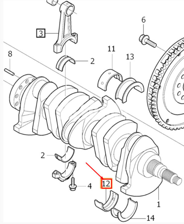 VOLVO V70 III BW MK3 Crankshaft Main Bearing Shell 31216072 ORIGINAL - Image 2