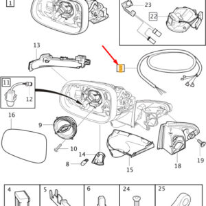 VOLVO V60 MK1 Front Left Door Mirror Cable Harness 30799214 ORIGINAL