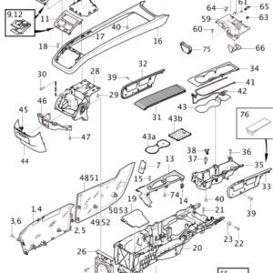 VOLVO S60 MK3 Transmission Tunner Console Rear Storage Tray 32234059 ORIGINAL