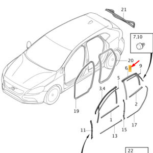 VOLVO V40 Rear Right Door Window Guide Moulding 31468685 ORIGINAL