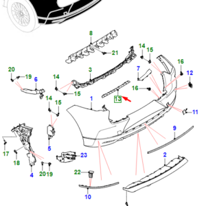 JAGUAR I-PACE X590 Rear Bumper Middle Bracket T4K5818 ORIGINAL