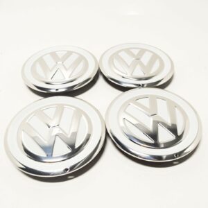 Volkswagen UP Wheel Center Hub Caps 4pcs Silver White 1S0601149DCIX ORIGINAL